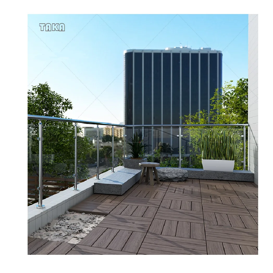 Glass Railing 304 316 Stainless Steel Outdoor Top Mounted Rail Balcony Glass Railing Post/column/pillar Balustrade