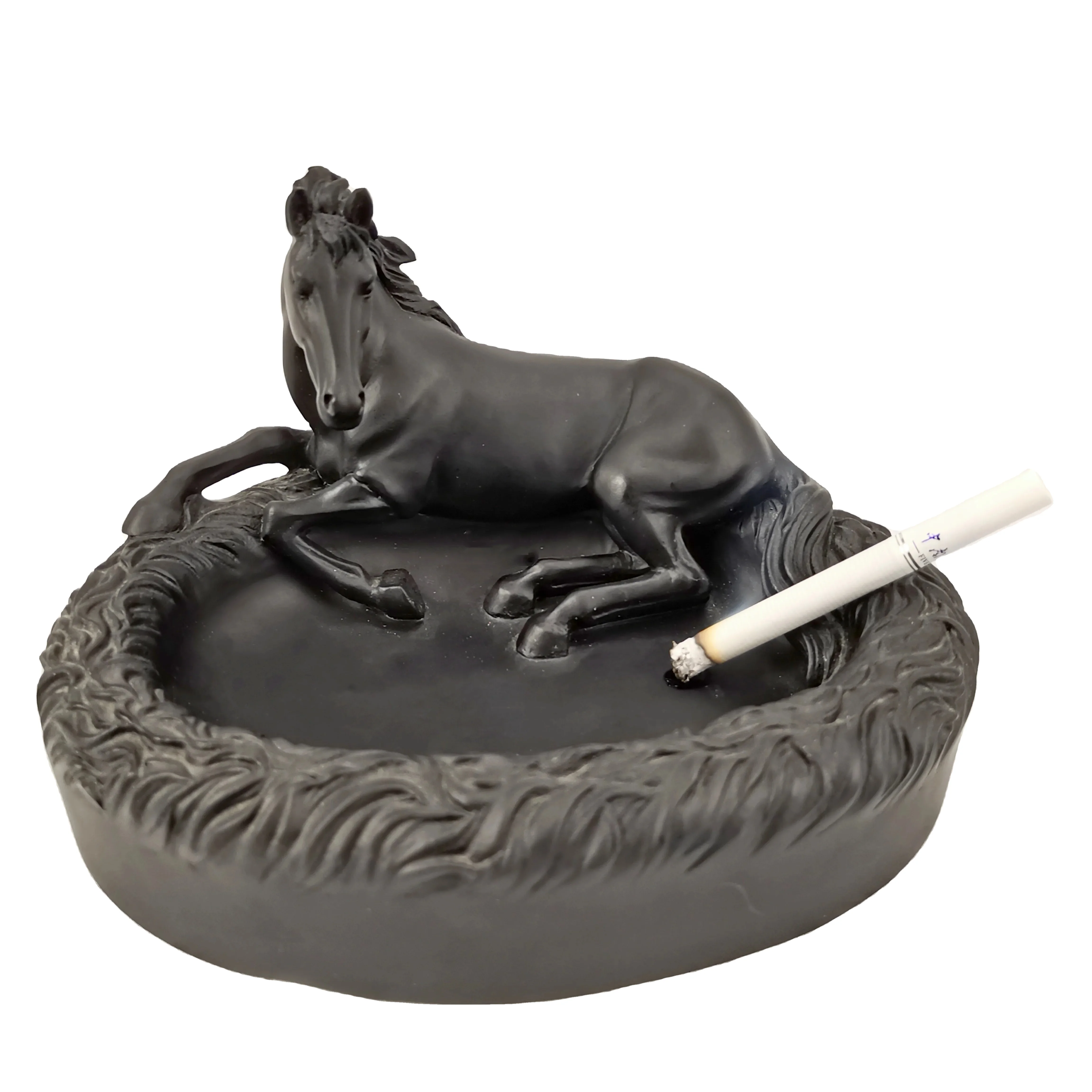 2023 luxury  style business gift  artificial   horse ashtray crystal cigar  ashtray decorative for home  hotel office ornament