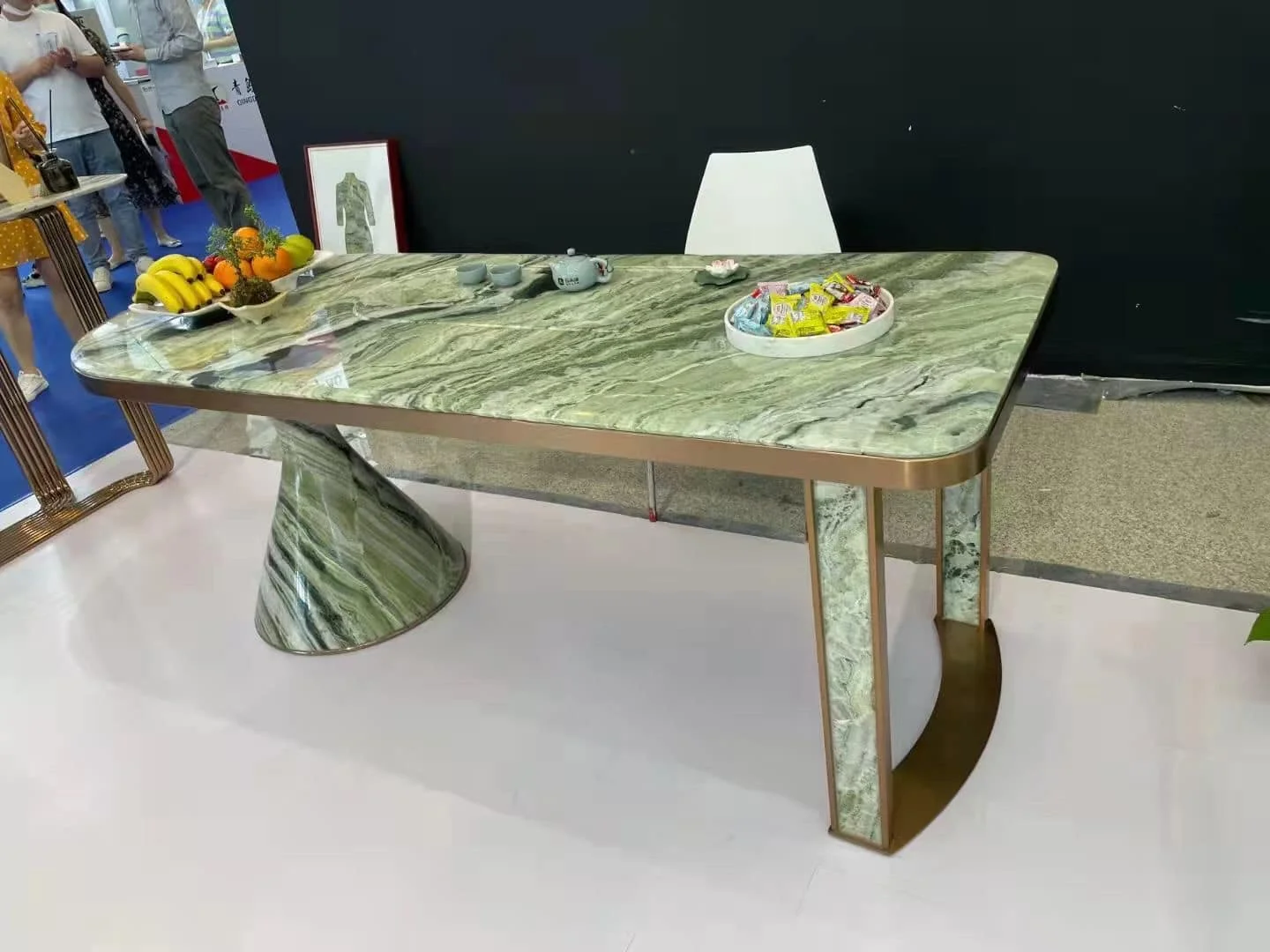 Bookmatched Green Marble for Indoor Background Wall Cladding Marble Stone