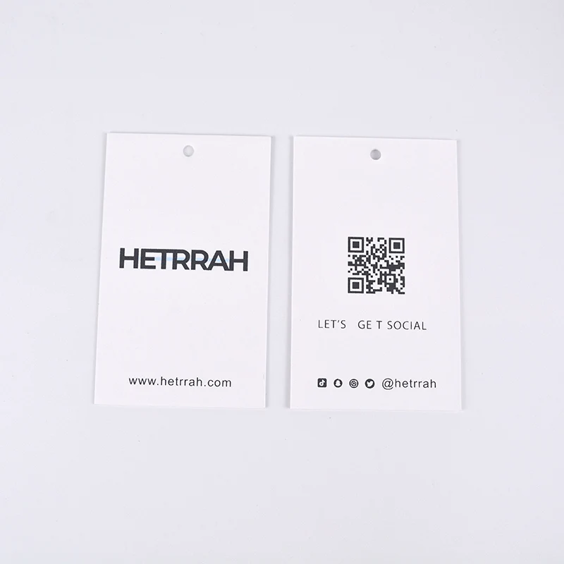 Factory Manufacture Various White Cardboard High Quality Garment Tags Labels Hang Tags Custom Printed For Clothing