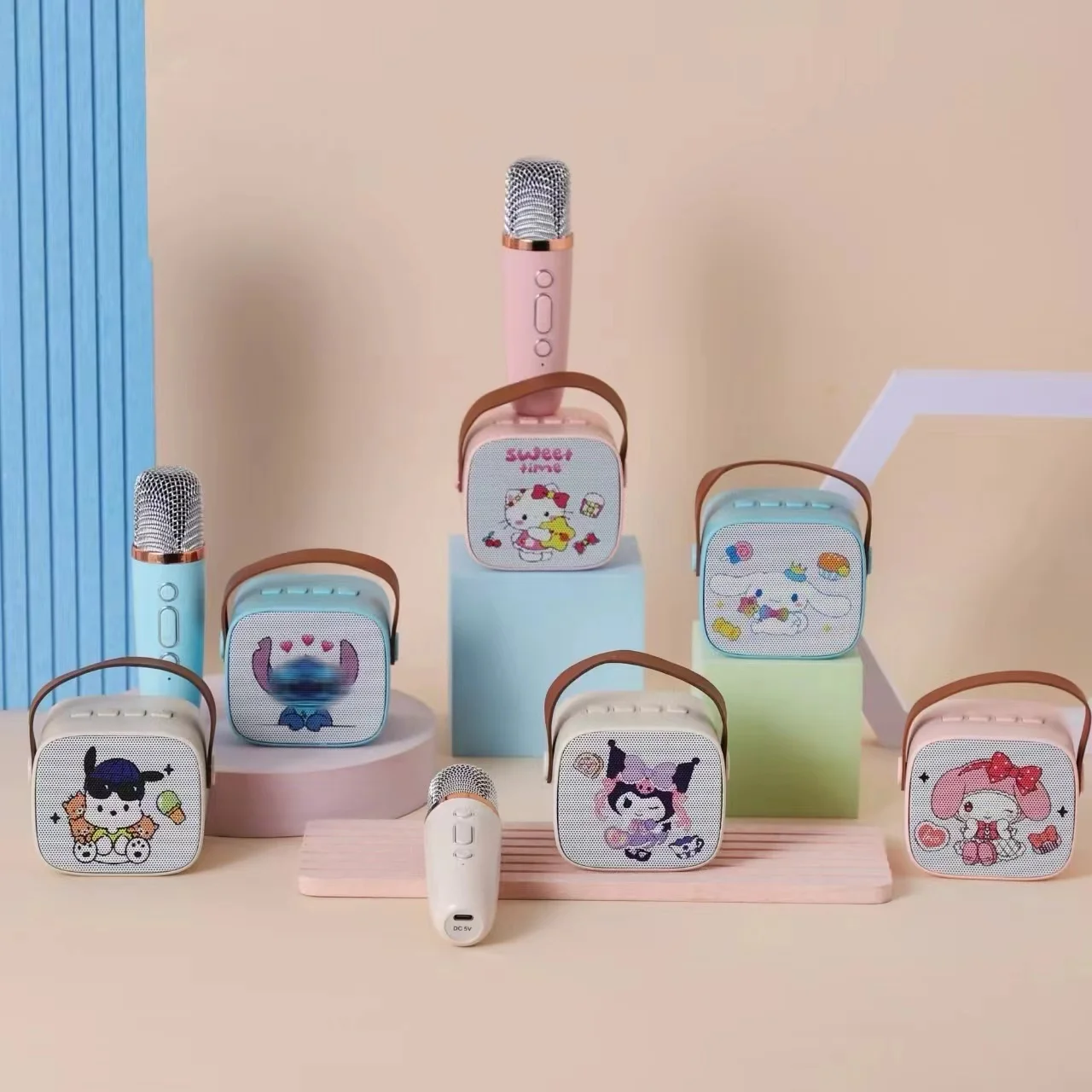 Ruunjoy Cartoon Bluetooth Speaker Microphone Portable Electronic Toys Cute Mini Kulomi Melody Outdoor Party Mic Home Wireless