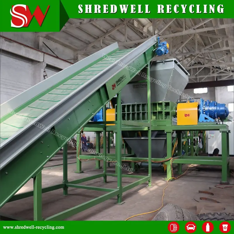 SHREDWELL Tire Recycling Plant Waste Tire Shredding Line Tire Shredder Machine For Sale