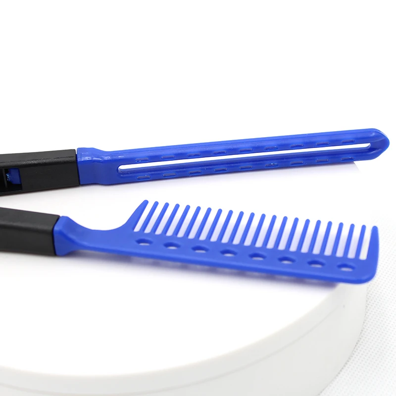 
Blue hair styling comb simplicity hair straightener V type use easy salon comb 