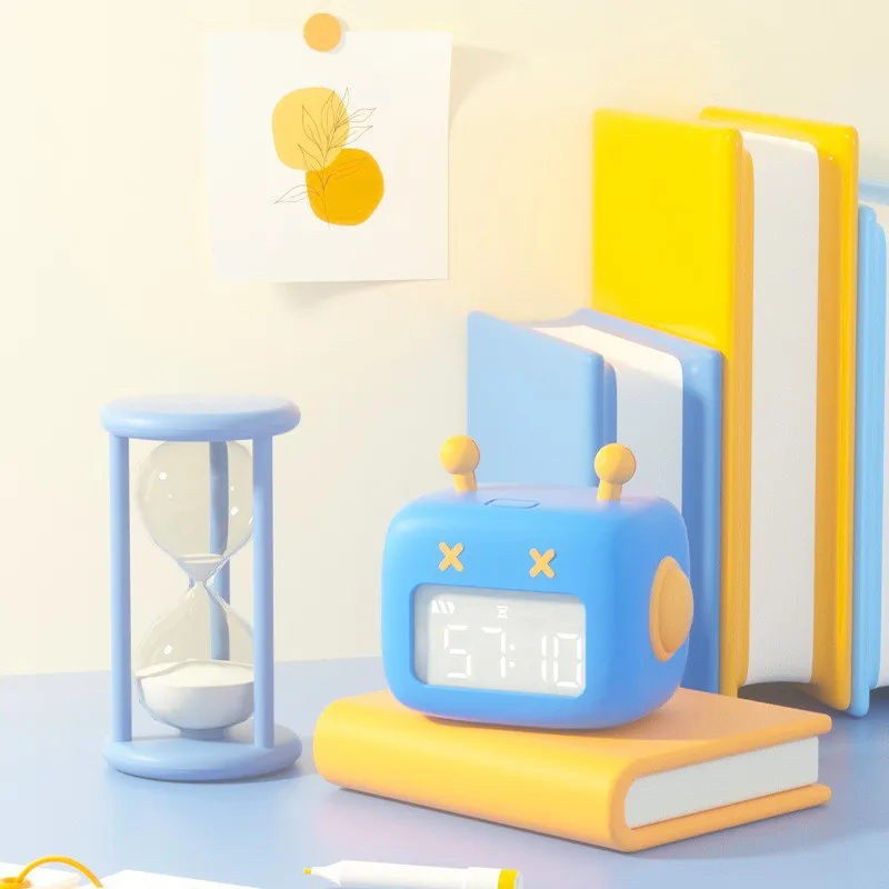 YIZHI Cartoon Robot Alarm Clock Children Student Multifunctional Time Management Mini Program Digital Alarm Clock Timer for Kids