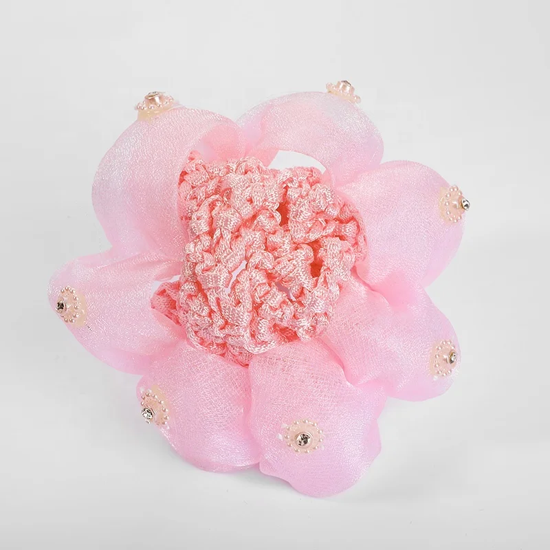 Children Dance Curly Hair Head Flower Net Female Ballet Headwear Headband Ball Art Test