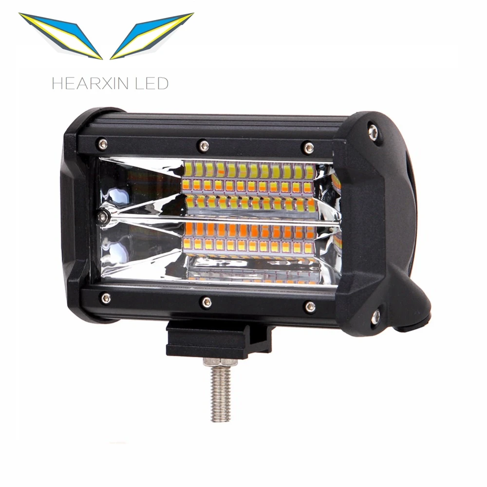 5 дюймов 72 Вт белый + желтый 3000K 6000K Led рабочий свет противотуманные светодиодные панели для внедорожников грузовиков ATV 4x4 4D луч в дополнительном освещении