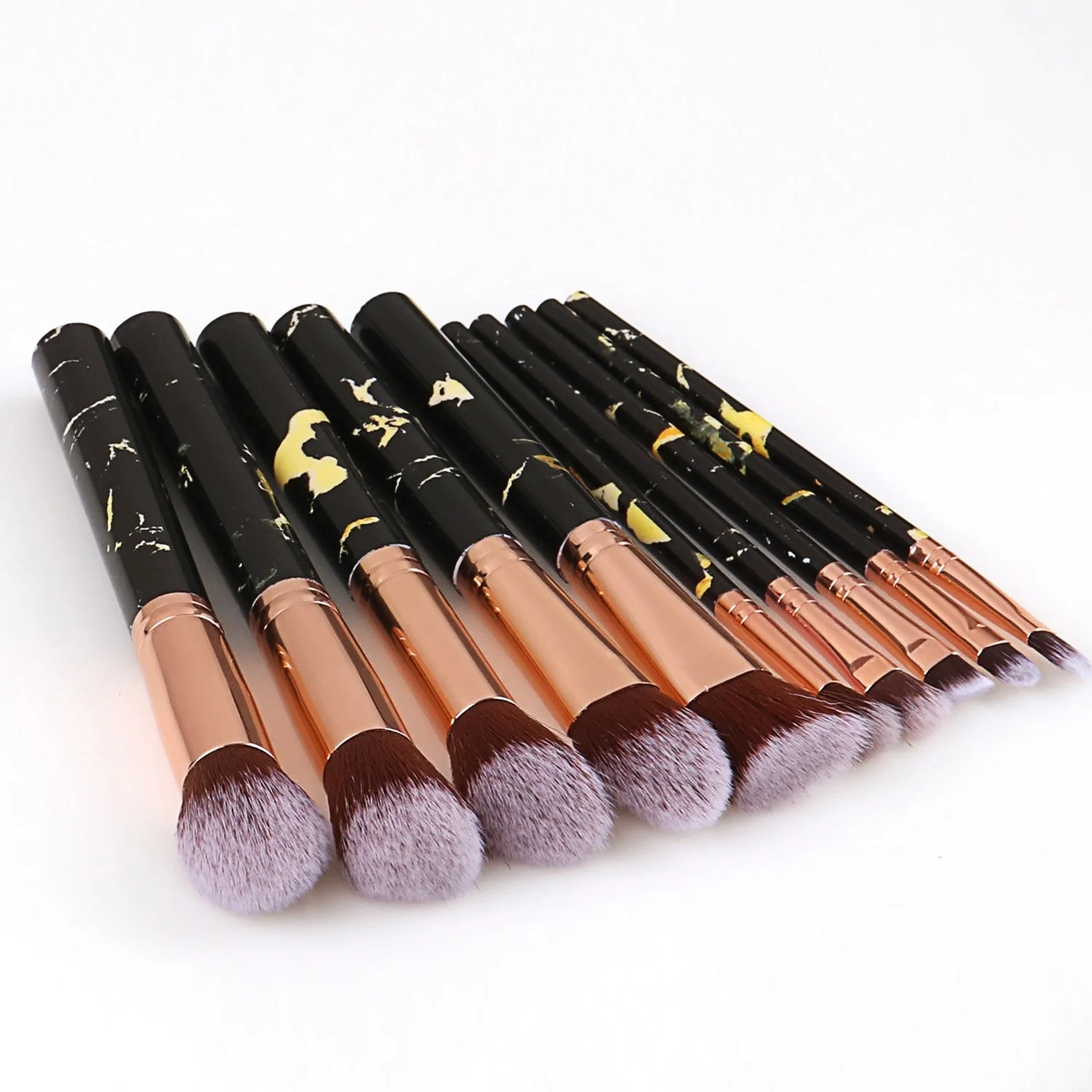 10 pieces black  premium makeup brush set