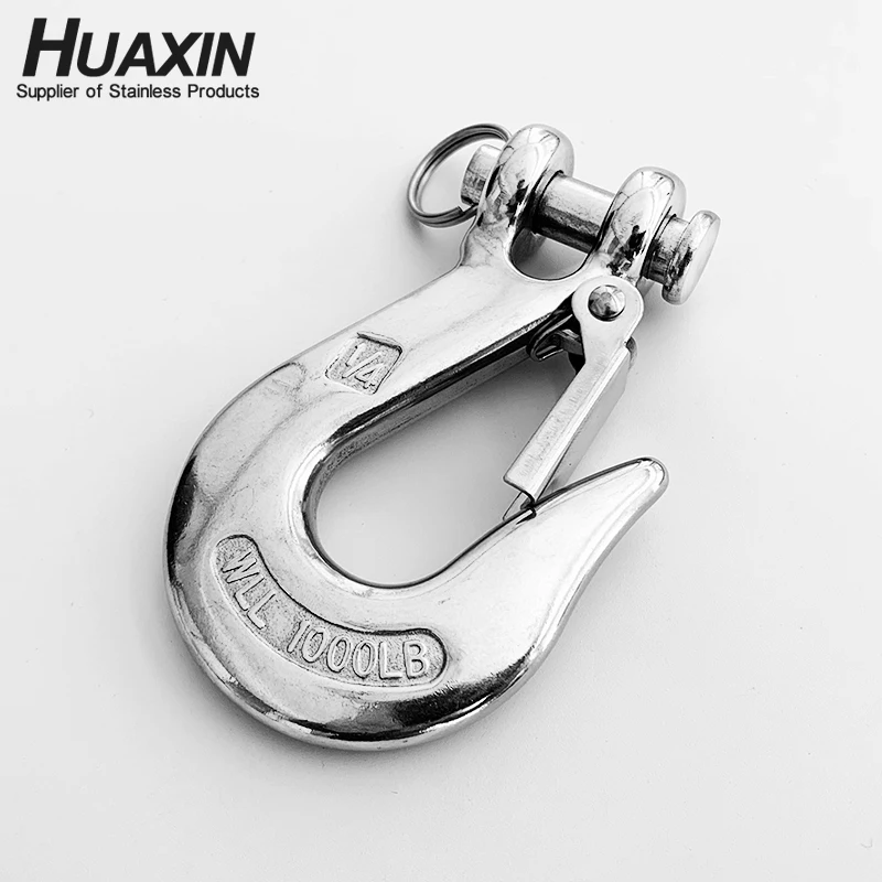 Stainless Steel Precision Casting Clevis Slip hook with Latch Lifting Snap Hooks Chain Claw