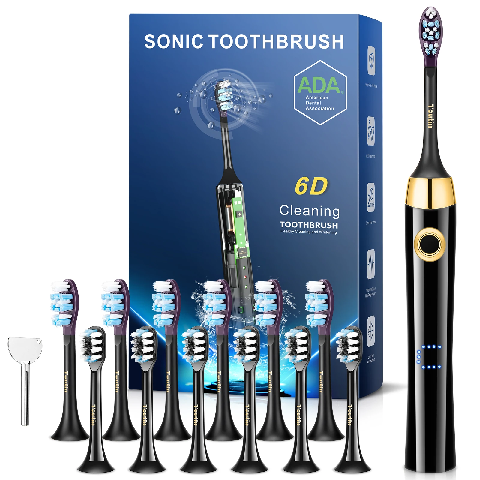 12 electric toothbrush heads electric toothbrush rechargeable for Adult Professional Whitening  smart electric toothbrush