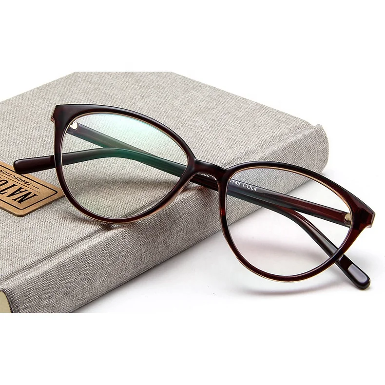 Anti Blue Light  Square Optics Glasses Frame Retro Women Metal Decoration cat eyes Frames Plastic glasses