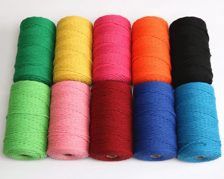 3mm x220 Yards Macrame Cord Cotton thread for DIY Crafts, Crafts Weaving Decoration, Plant Hanger
