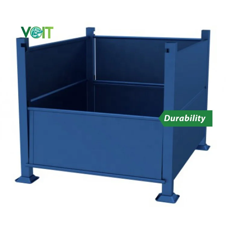 Powder Coated Stackable Metal Stacking Containers For Construction