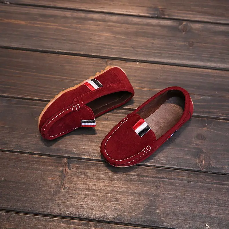 Детские Лоферы обувь с мягкой подошвой удобные весенне-осенние детские кожаные лоферы обувь