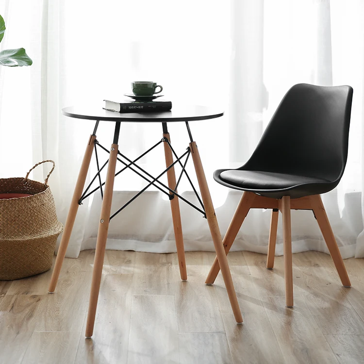 New Modern Design Dining Chair Plastic Dining Chair With Wood Legs