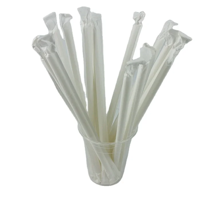 Pla Straws Corn Starch Straws PLA Bio Corn Starch Straws White Color 10*250