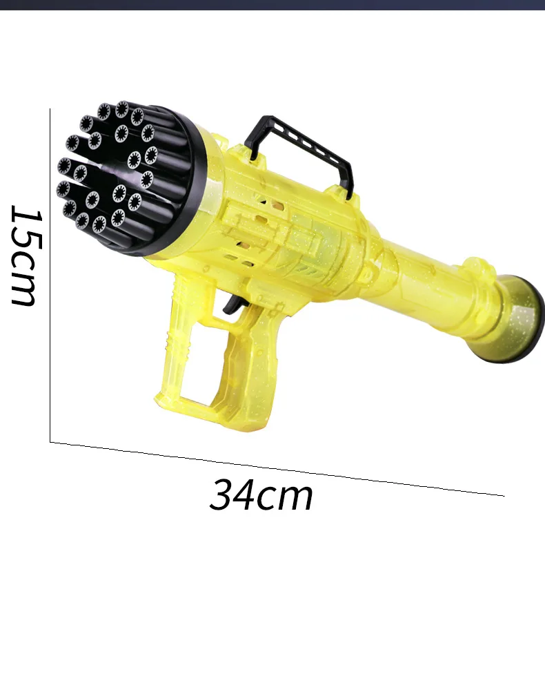 YIWU ALLSHINE 2022 Kids Outdoor Sport  Gatling Gun Soap Blower 21-hole Huge Bubble Machine Gun Rocket Boom Toys