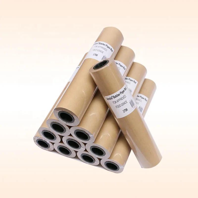 Коричневый рулон бумаги мясника 18 дюймов X 175 дюймов (2100 дюйма) пищевого класса, невощеная, непокрытая и небеленая