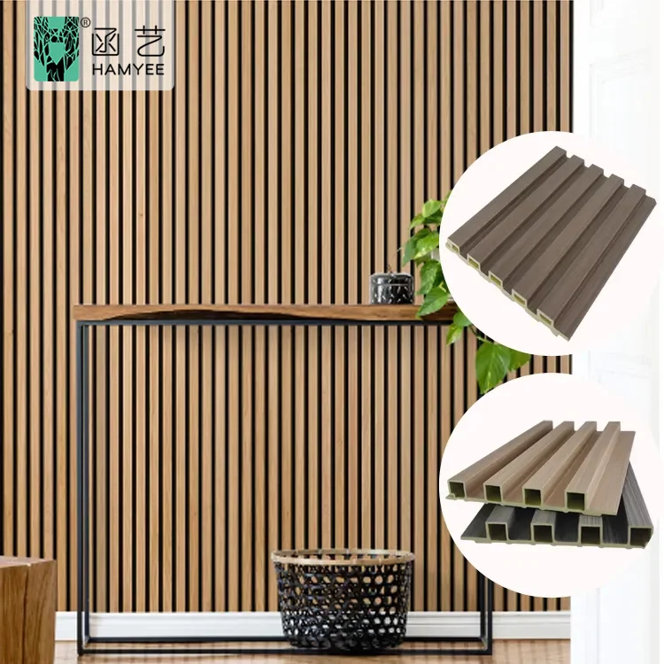 Waterproof composite cladding wood plastic wall panel fluted composite wpc panel