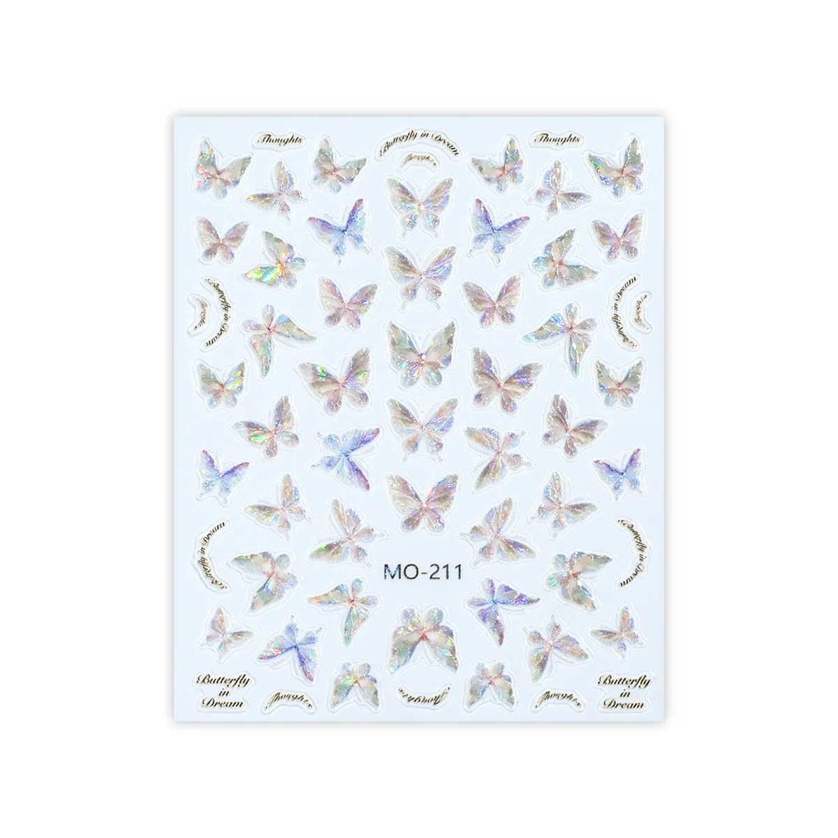 Flash Fragment Shell Light Butterfly High Quality Nail Stickers Spring Nail Art Decal Design Manicure Tool