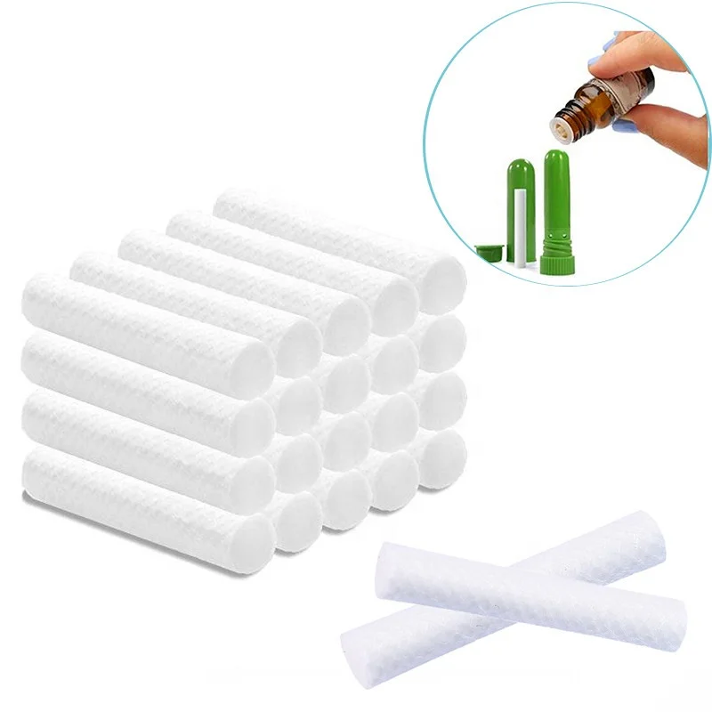 2021 Hotsale Nasal Inhaler Replacement Cotton Wicks Aromatherapy Refill Wick Sticks for Essential Oil Nasal Inhalers