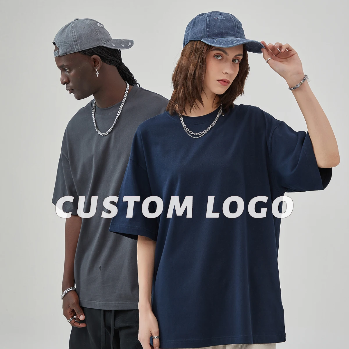 High Quality Street Wear 275GSM 100% Cotton heavyweight Unisex Drop Shoulder blank Oversized T-shirt