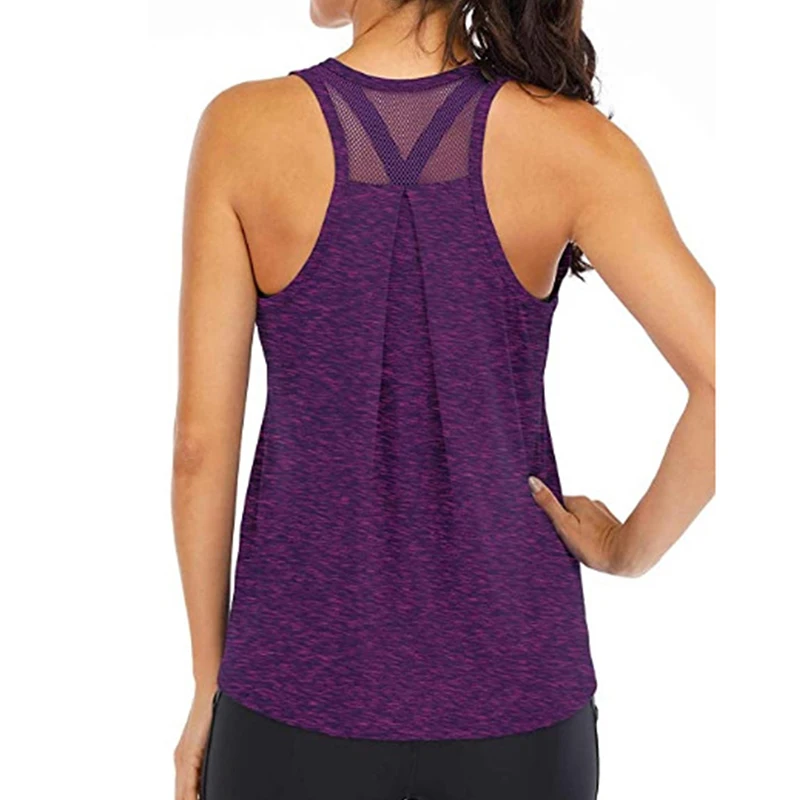 
Women Workout Vest Loose Fit Racerback Tank Tops Mesh Backless Vest Running Tank Tops 