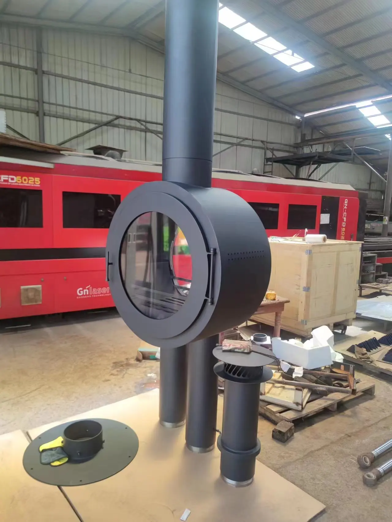 Ceiling-hung log burners and floating fireplaces fire maker suspended stove