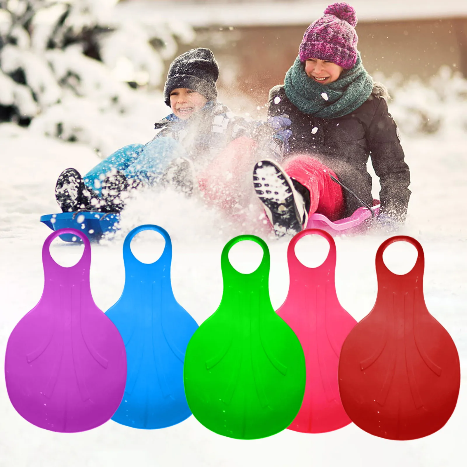 Winter Outdoor Sport Thicken Kids Adult Snow Sled Sledge Ski Board Sleigh Grass Plastic Boards Sand Slider Luge skate