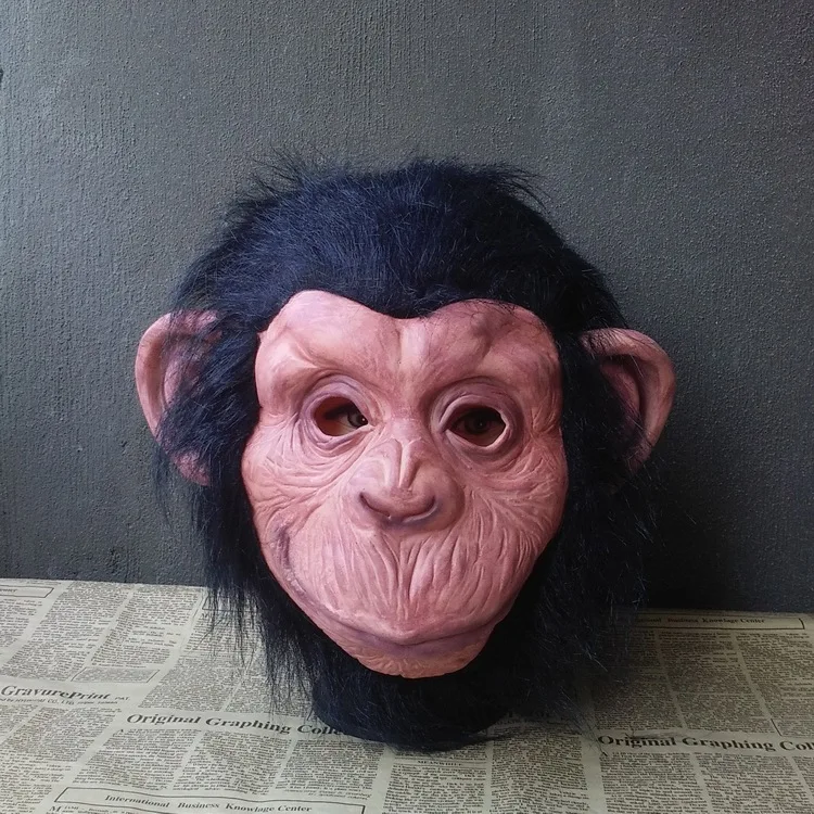 Latex adult animal monkey mask gorilla face mask Full Head Animal Masquerade Cosplay Party Props Rubber Costume Mask