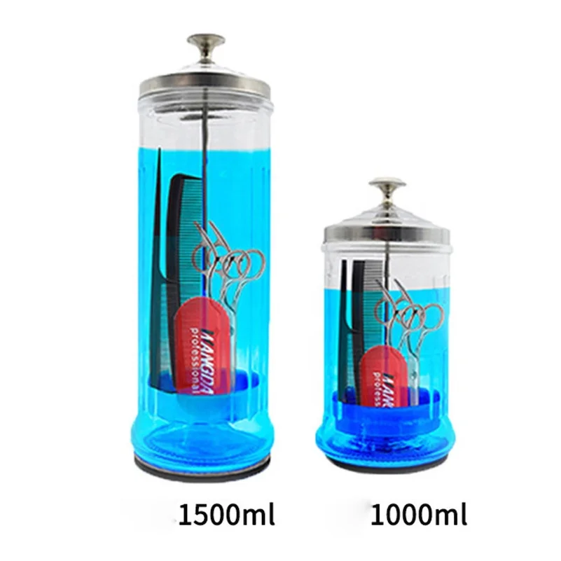 Private Label High Quality Big Size Glass Disinfecting Sterilizer Jar for Barber Shop