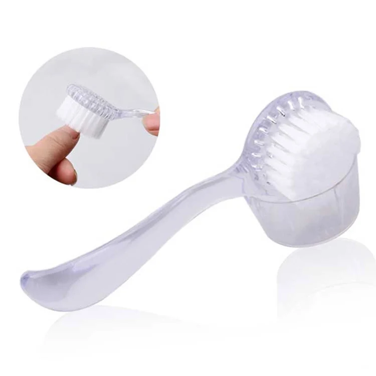 SZ038 Pink blue transparent white rose acrylic nail cleansing dust brush