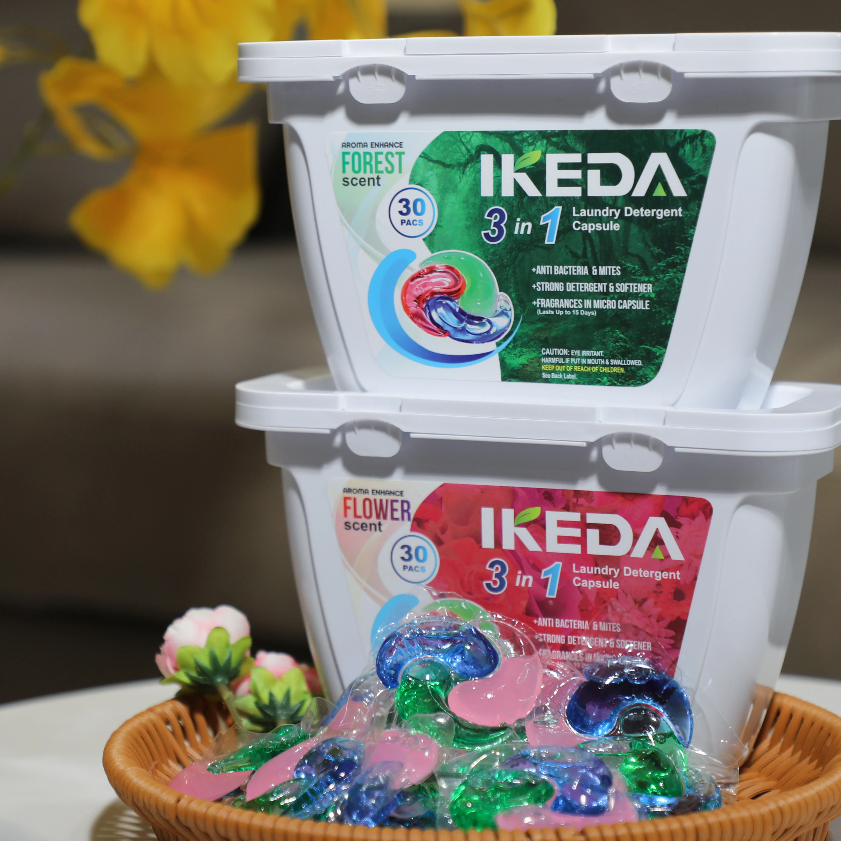 IKEDA Washing powder laundry detergent pods machine yicun laundry detergent capsule biodegradable capsule laundry detergent