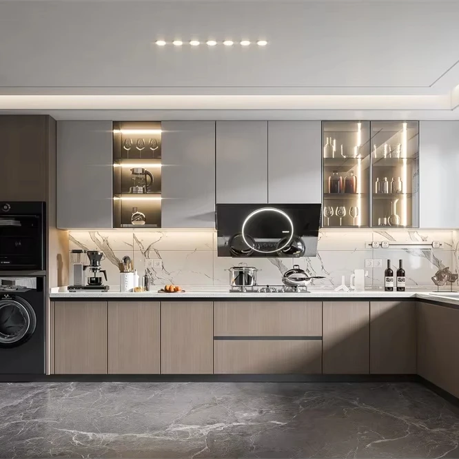 iHome Top Multi-Storey White Kichen Cabinets Modern Kitchen Furniture
