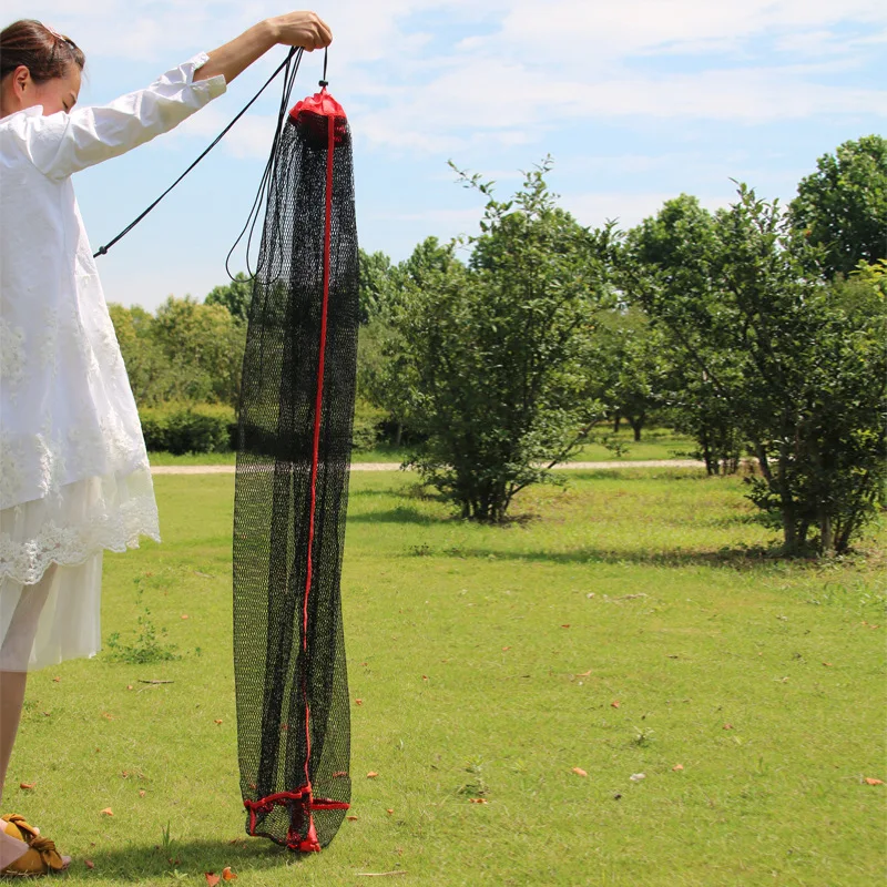 Fishing Bag Nylon Fishes Storage Shrimps Basket Mesh Fins Snorkel Gear Net Fish Collection Bag Folding fish net