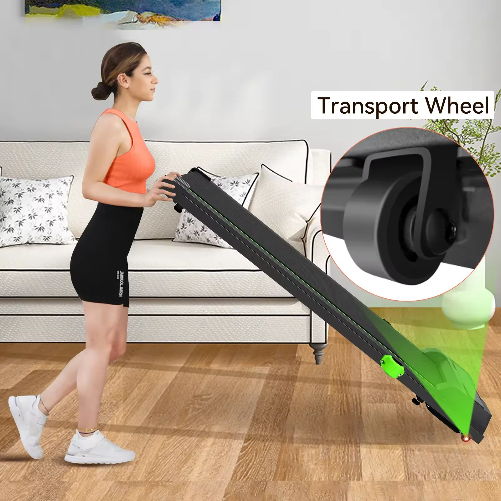 Home Use electric treadmill gym fitness mini smart treadmill with flexible handlebar control switch