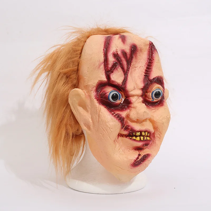 Halloween grimace mask ghost baby chucky  mask whole person demon hood man