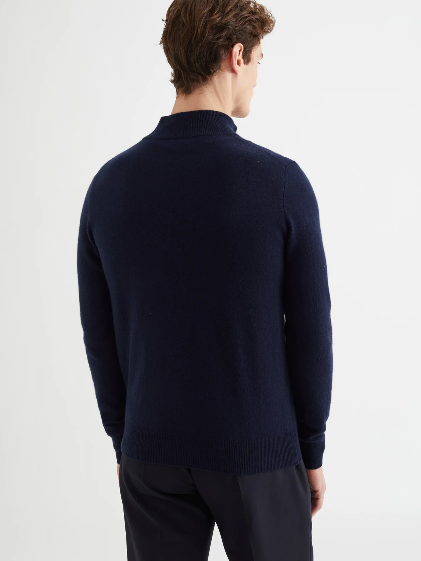 Manufacturer custom half zip neck knit cotton wool cashmere 100% cashmere polo sweater pullover for men clothing