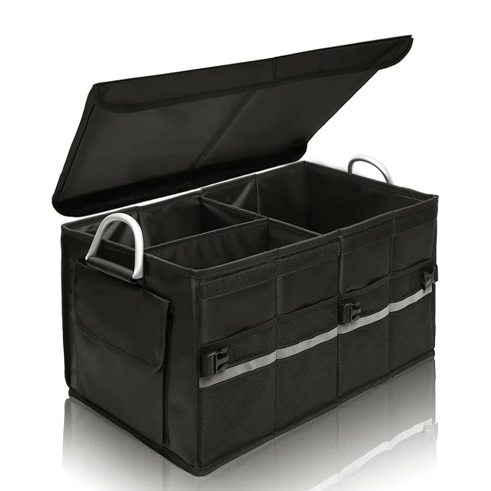 Multipurpose Foldable Car Trunk Storage Organizer Box with Lid for SUV Truck Sedan