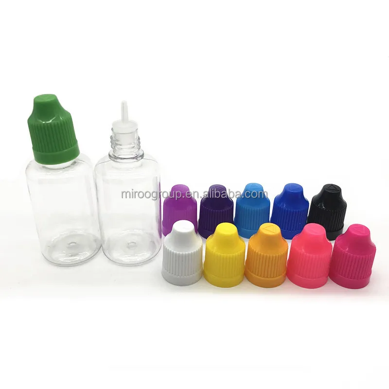 Custom Chemical Test Sample Dropper Bottles 5ml 10ml 15ml 20ml 30ml clear Plastic Round Refillable Eye Dropper Bottles