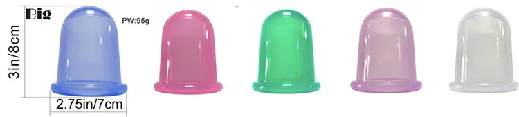 Direct Factory Customized Logo cupping cup kit vacuum massage silicone cups