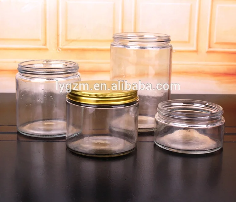 220ml 380ml 500ml 750ml hot sale glass honey jar frosted with Metal Aluminum screw Lid