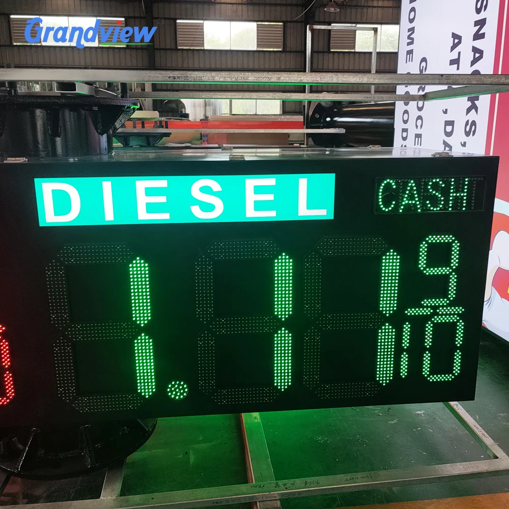 Double sided outdoor gas station led price sign board 8888 led digit sign petrol station gas price