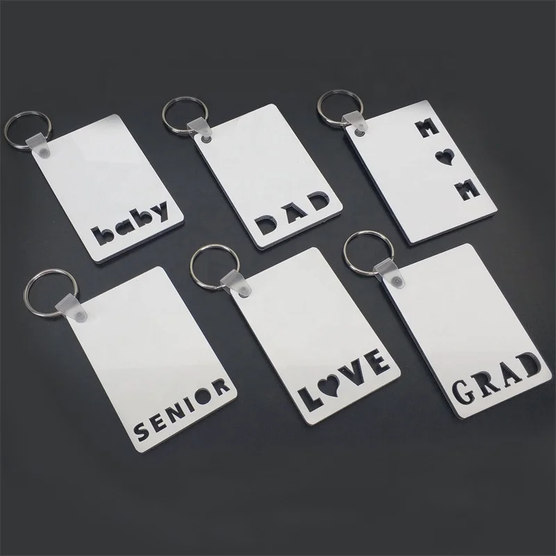 7 Patterns New Dad Mom Love Family Gradient Senior Custom Sublimation Pure Wooden Keychain