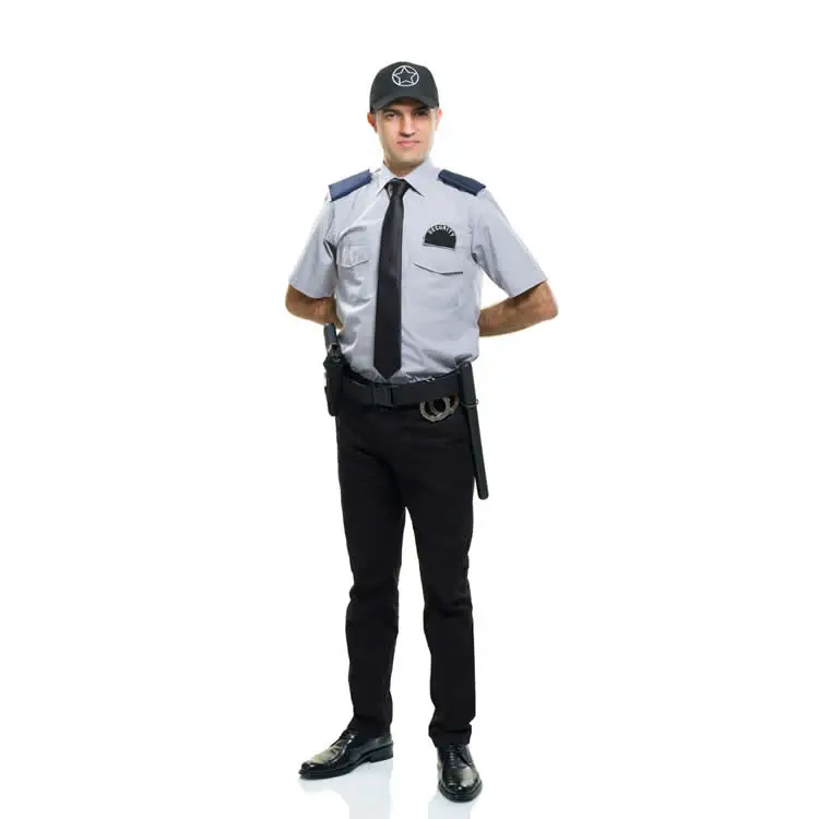 Hot Sale Polyester / Cotton Gray Black Security Guard Uniform Set