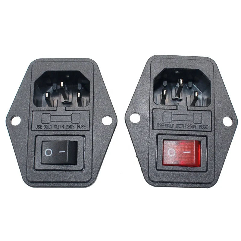  Кулисный выключатель питания IEC 3 Pin 320 C14 входные розетки переменного тока с