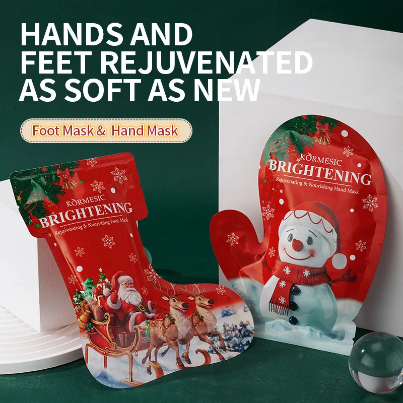 Wholesale Natural Organic Yuletide Moisten Exfoliating Hand Mask Hydrating Peeling Repairing Hand Mask Sheet