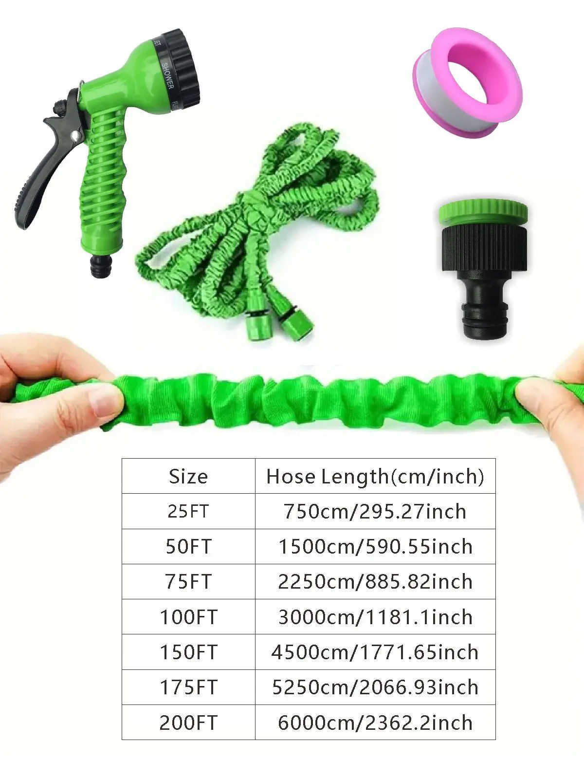 Cross Border Garden Hose Magic Retractable hose set High pressure car wash gun Water garden hose