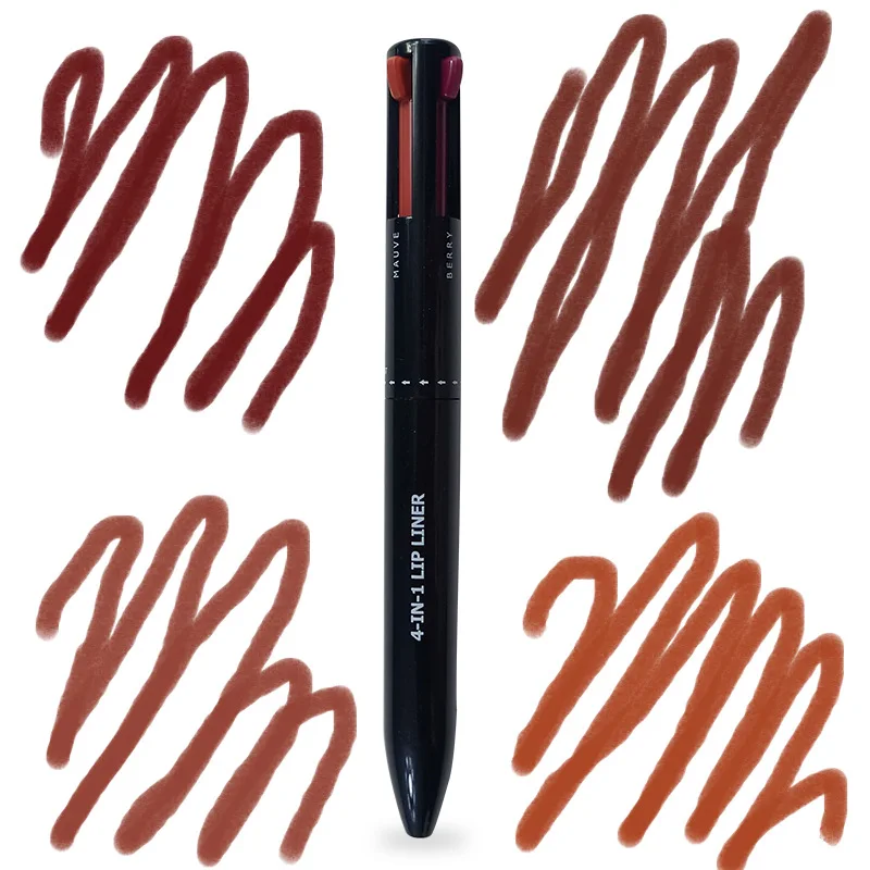 Private Label Long Lasting Full Face 4in1 Makeup Pen Lip Eye Highlighter 4 Colors Makeup Pencil