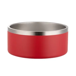 Double Wall Antiskid Stainless Steel Dog Bowl Large Pet Water Drinking Bowl Pet Dog Food Feeder Plate