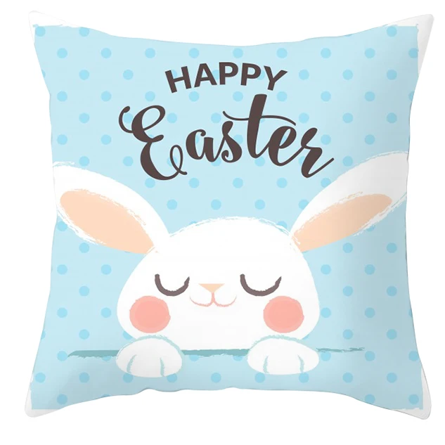 
 Lovely Easter Cartoon Peter Rabbit 2021 Colorful Easter Rabbit Peach Skin Pillow Case Customized by Manufacturer  